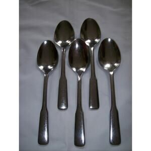 5 Oneida Stainless Friendship Oval Place Spoons Silverware -0611S41